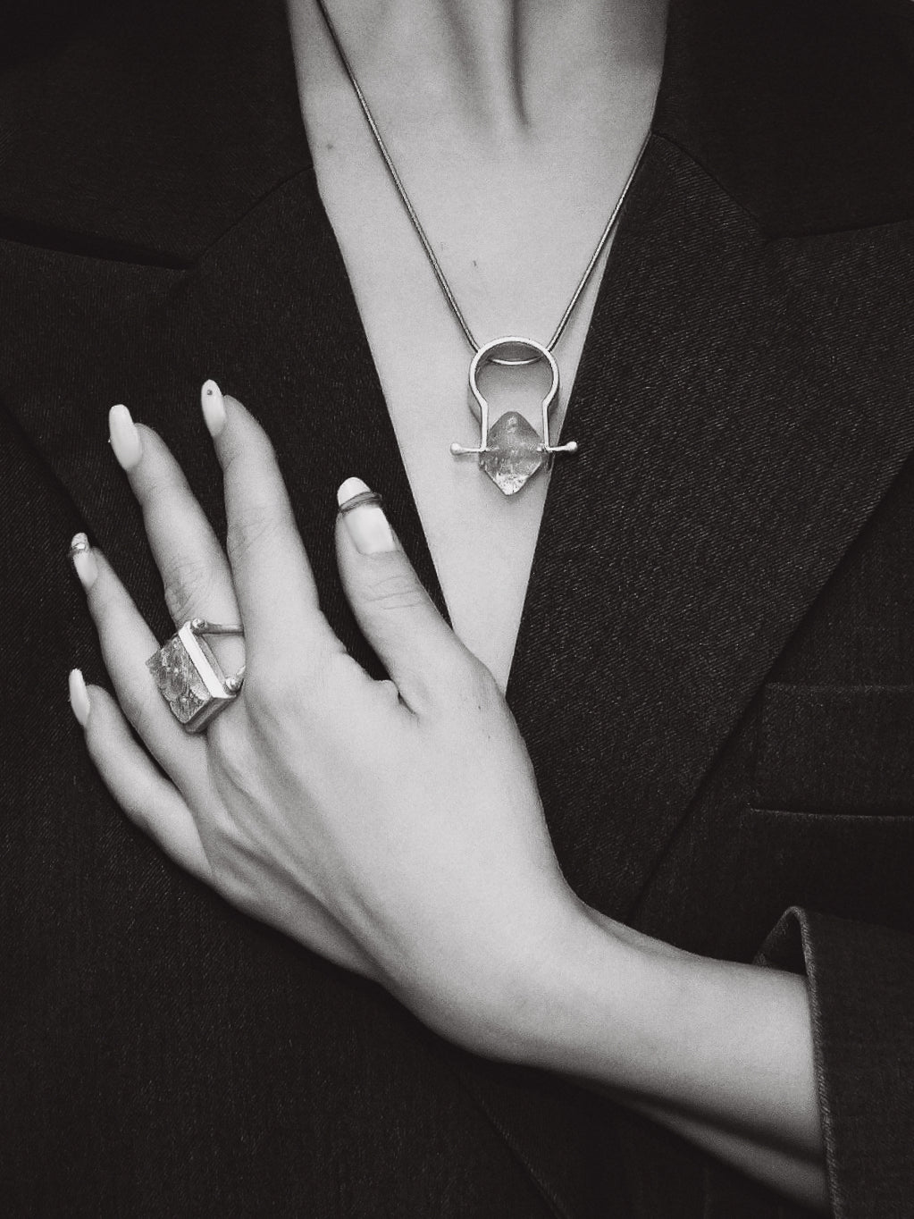 Orbit Ring — Herkimer Diamond 14k Gold